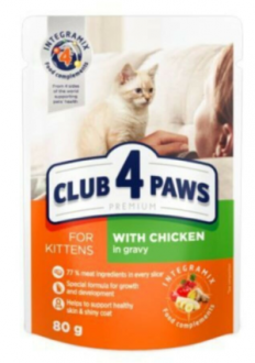 Club4Paws Tavuklu Premium Pouch Yavru 80 gr Kedi Maması kullananlar yorumlar